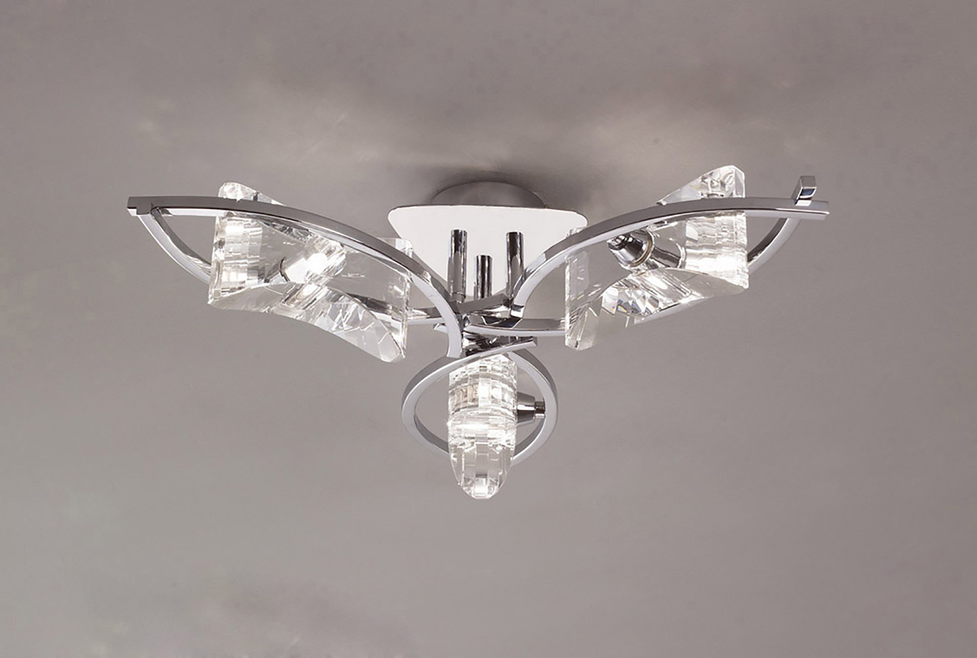 Kromo Polished Chrome Ceiling Lights Mantra Flush Fittings